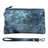 ‘Toronto' Leather Cowhide Clutch - Black