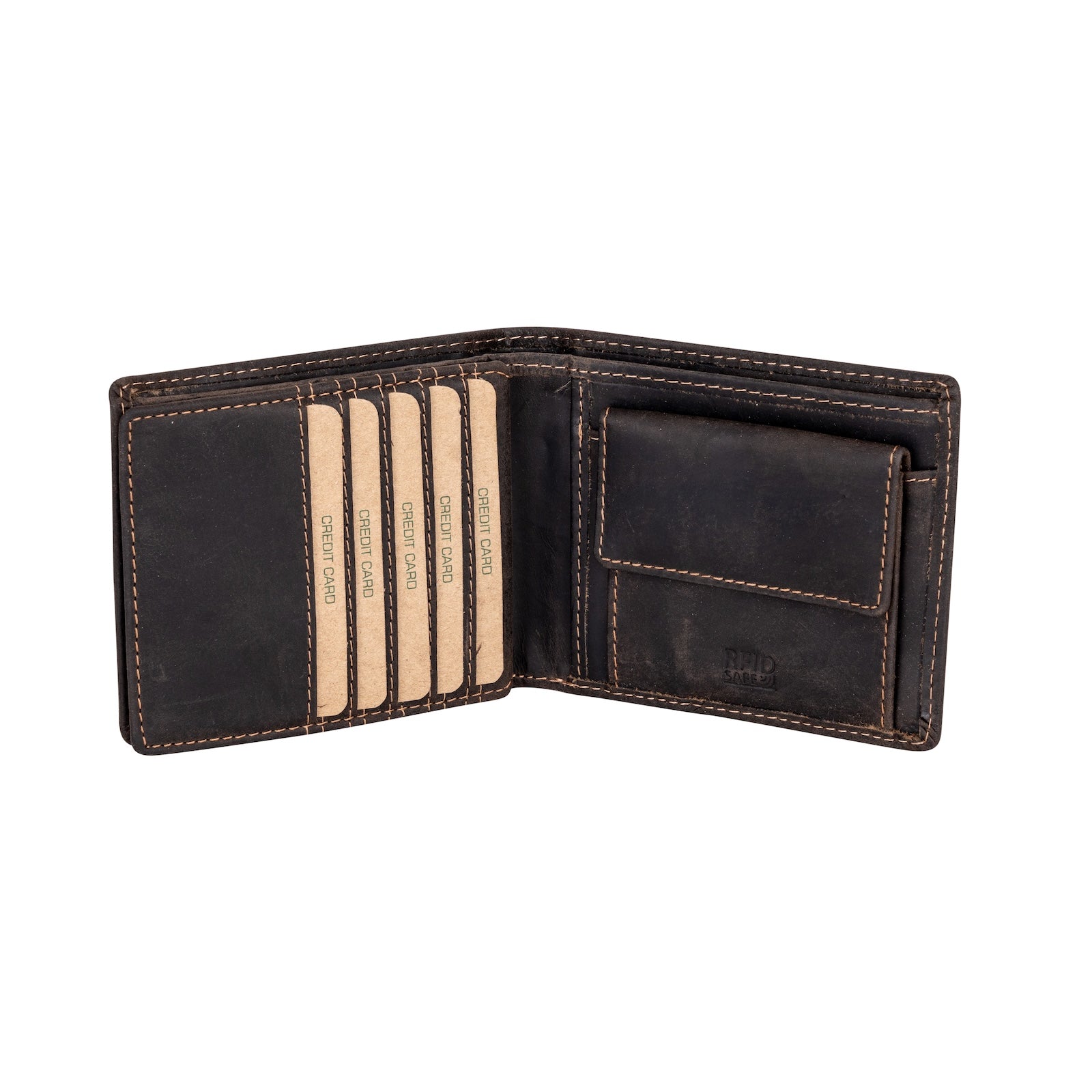 ‘Mason' RFID Leather Wallet with Coin Pocket – Brown