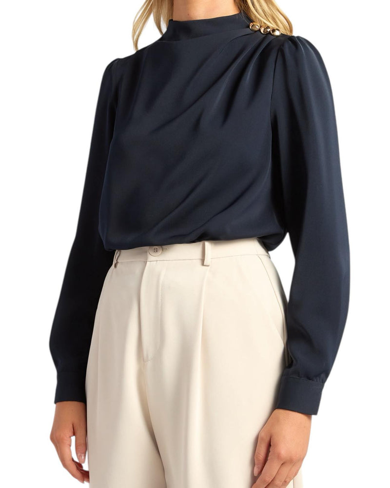 'Zoe' Longsleeve Top - Navy