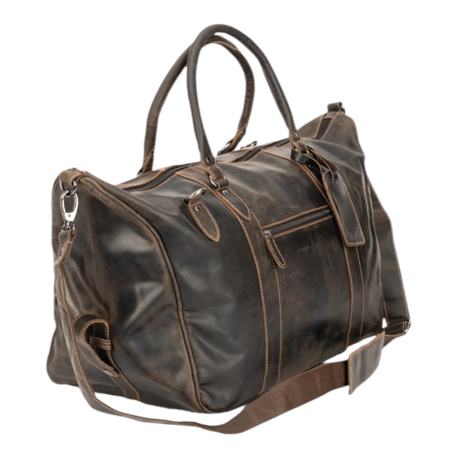 The Weekender Leather Duffle Bag - Brown
