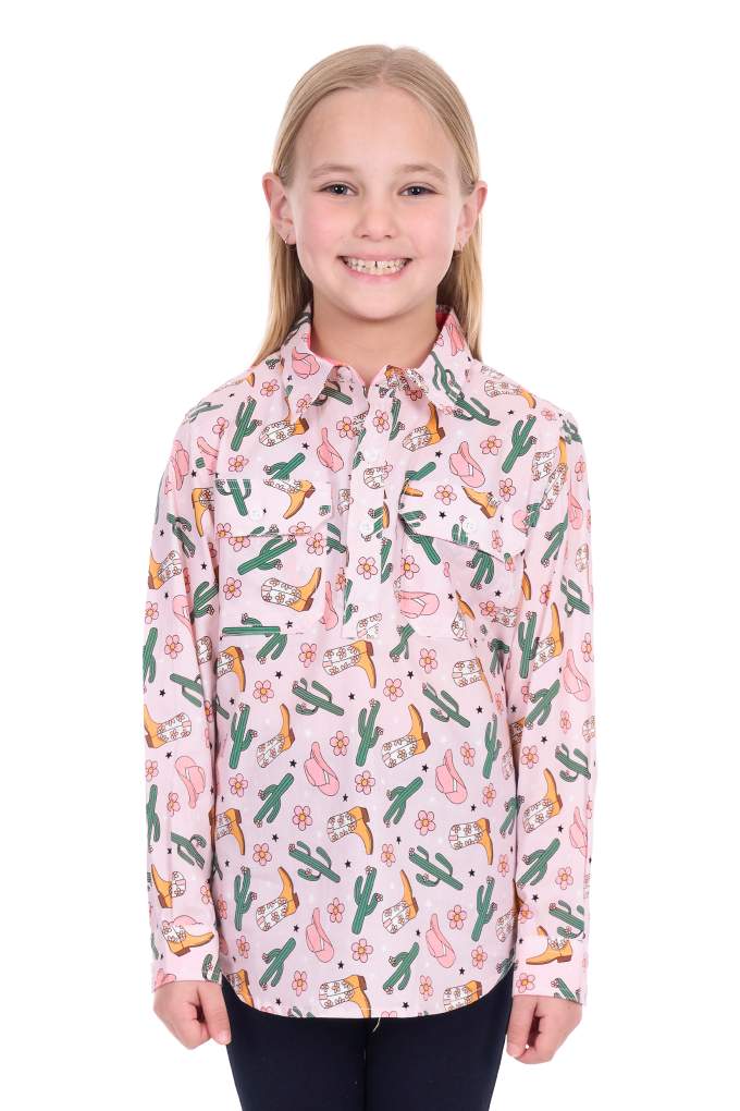‘Cleo’ Kids Half Button Longsleeve Shirt