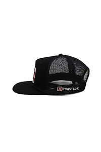 High Profile Buckle Trucker Cap - Black