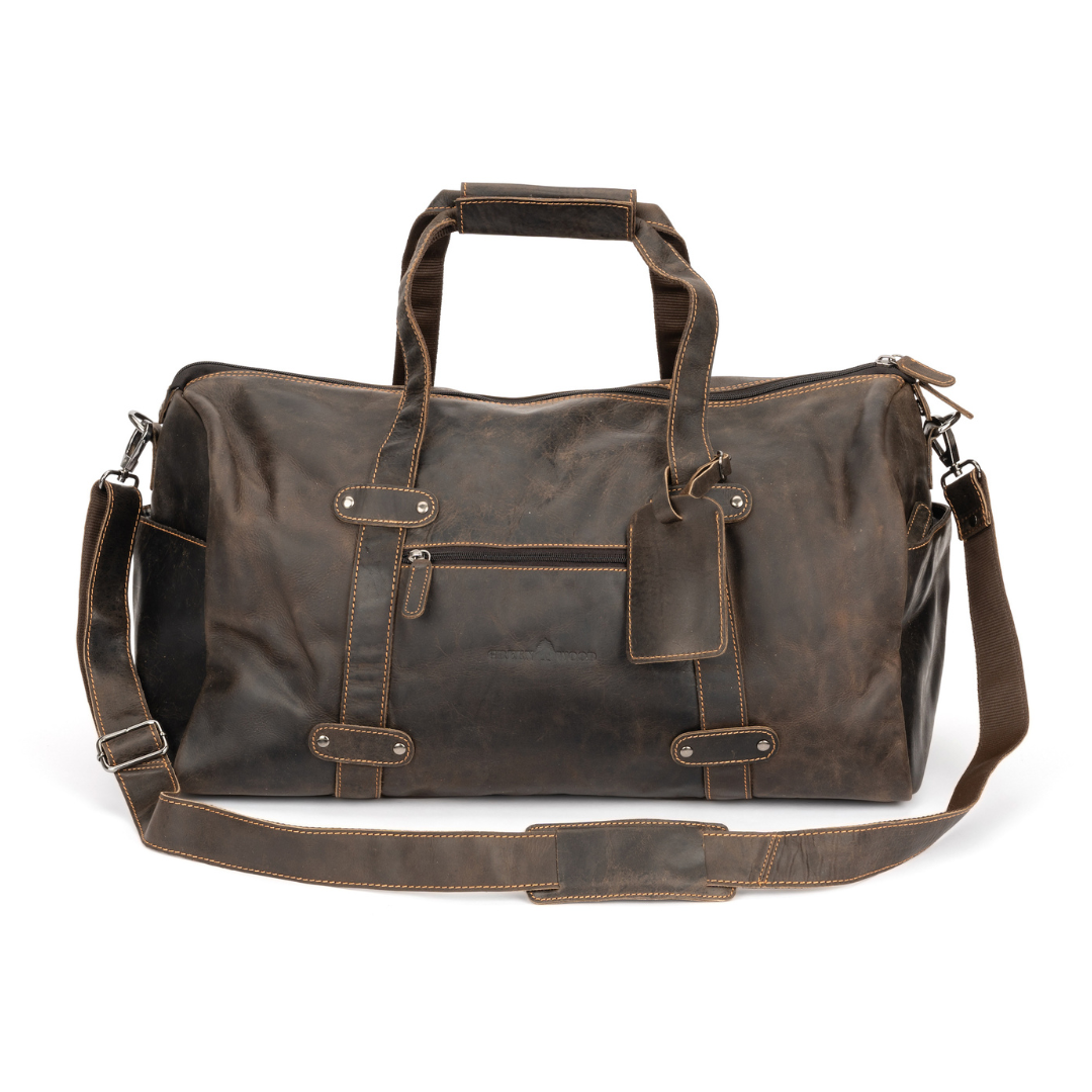 Leather Overnight Bag - Brown