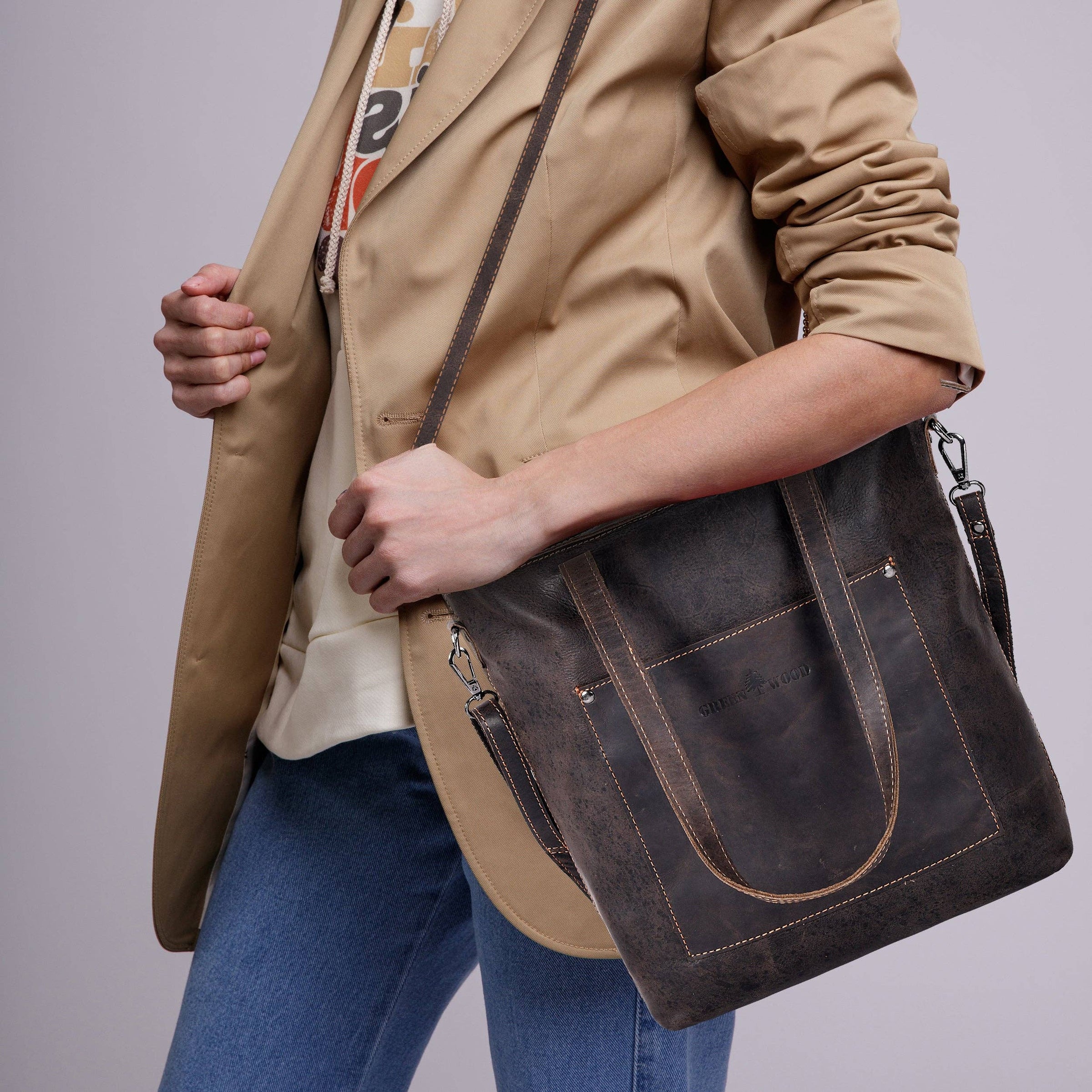 ‘Bunbury’ Classic Leather Tote Bag