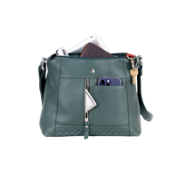 'Savannah' Woven Detail Leather Crossbody Bag – Sea Green