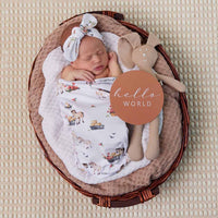 Pony Pals Organic Snuggle Swaddle & Topknot Set