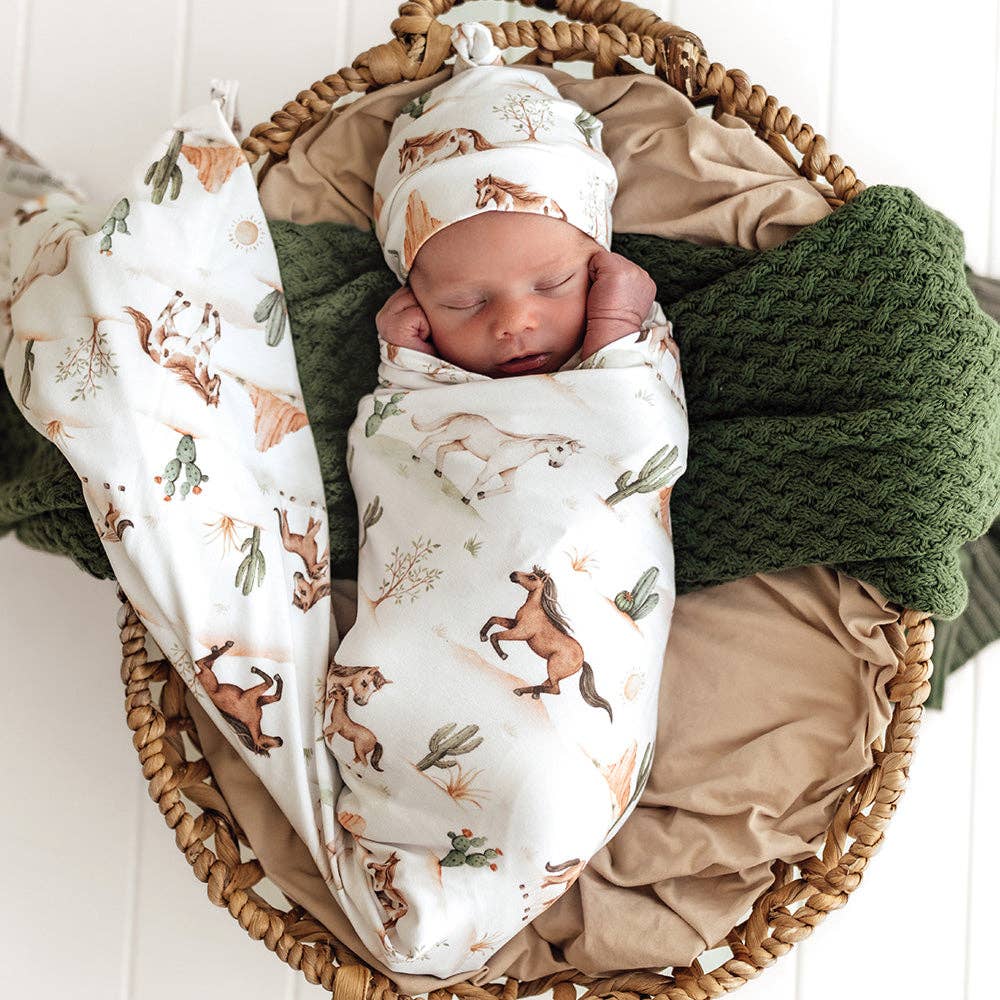 Wild Horses Wrap & Beanie Set