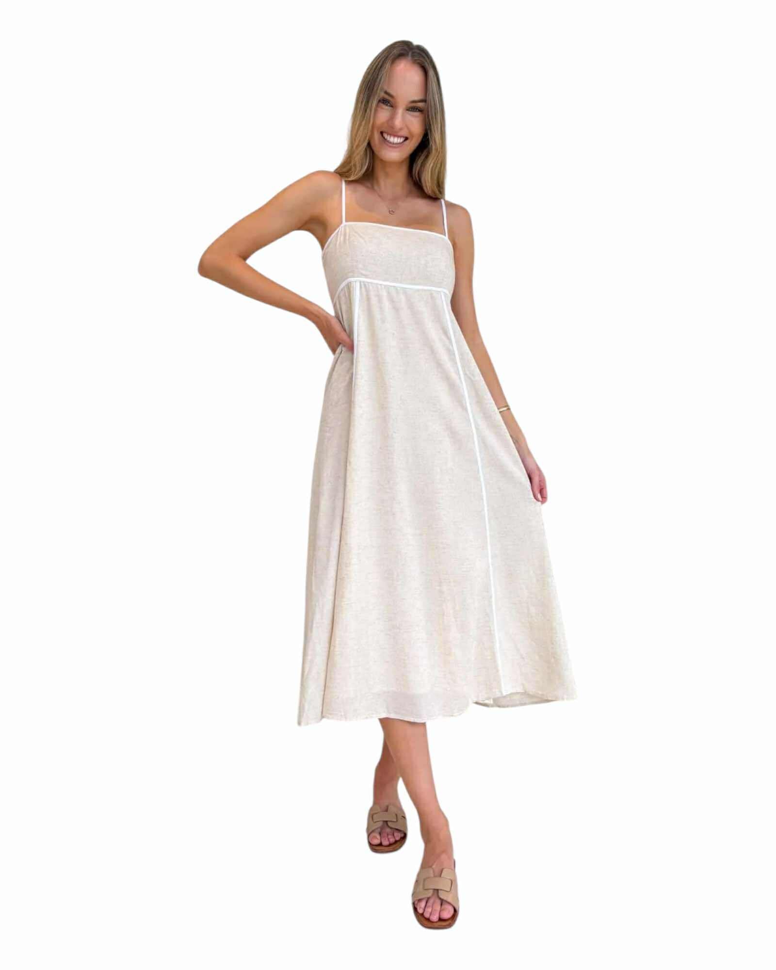 'Juniper' Midi Dress - Natural