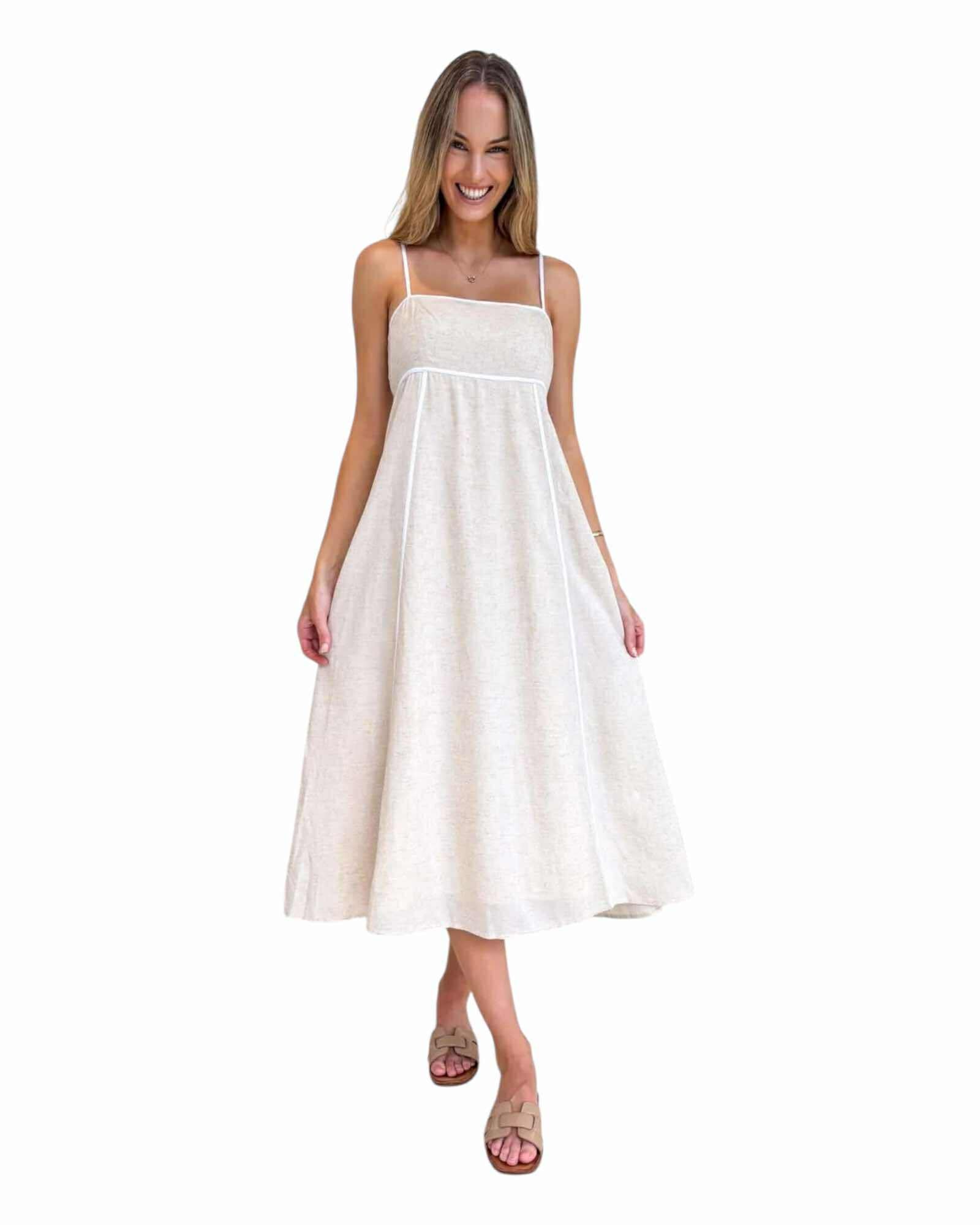 'Juniper' Midi Dress - Natural