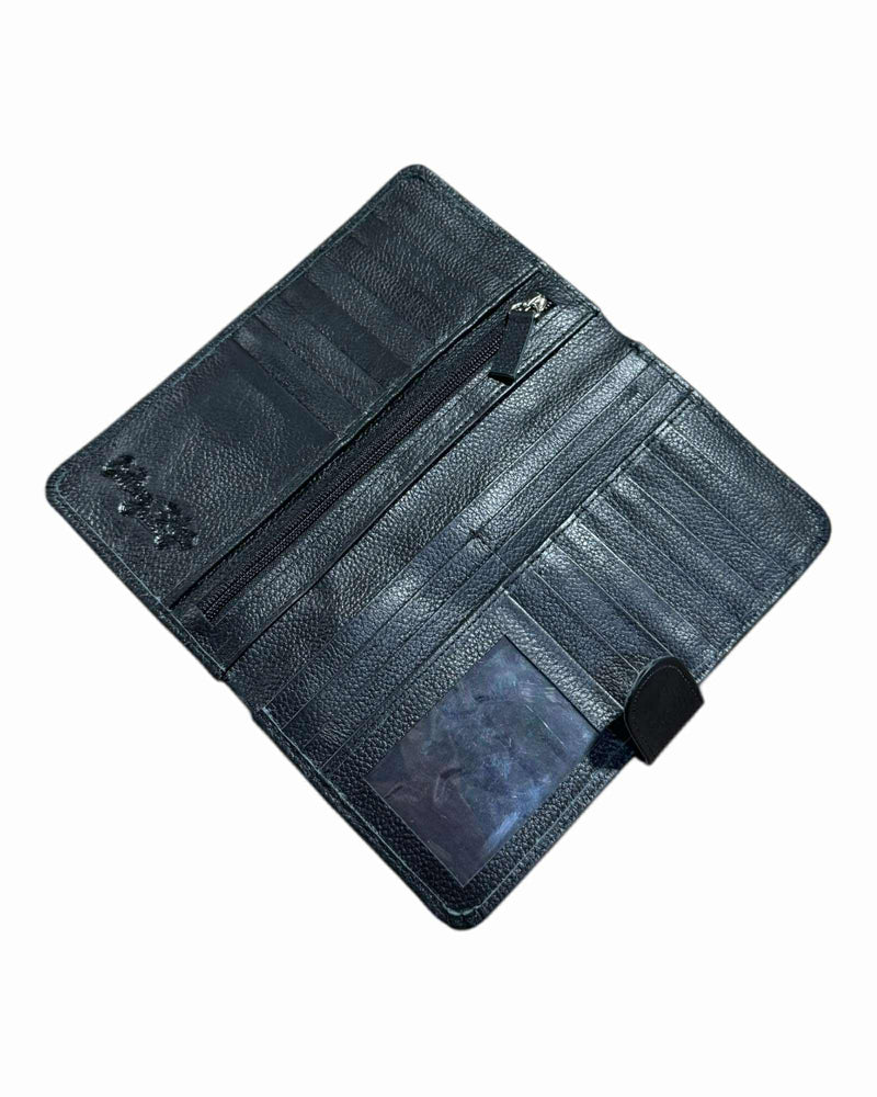 'Walcha’ Bifold Cowhide Purse - Black