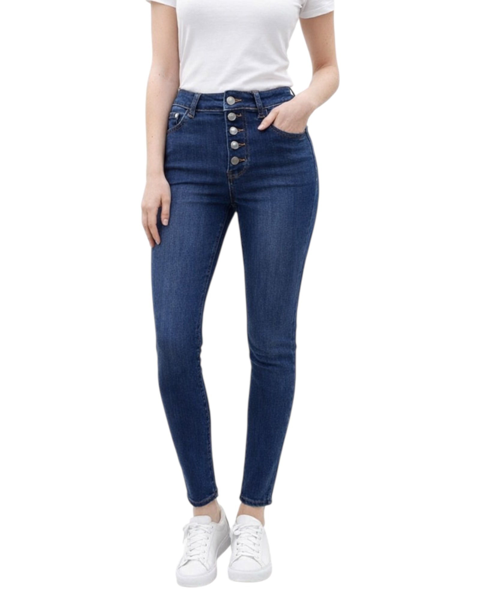 'Danika' Button Fly Skinny Jeans