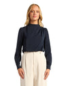 'Zoe' Longsleeve Top - Navy