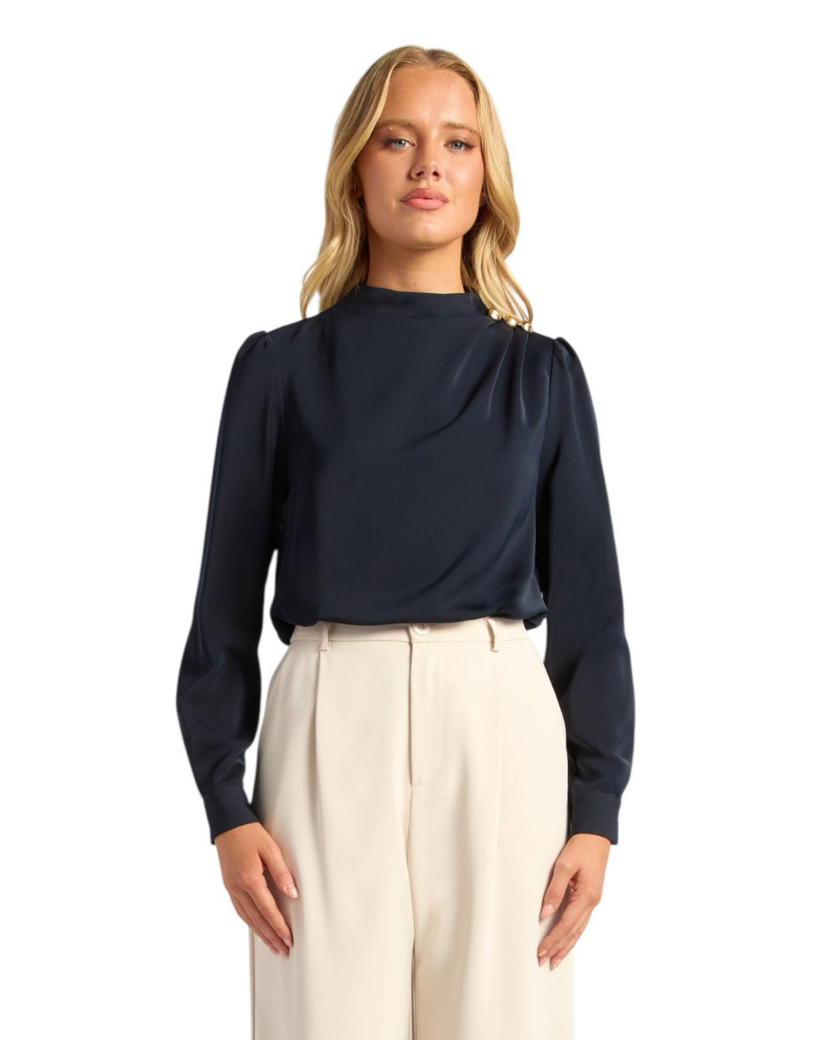 'Zoe' Longsleeve Top - Navy