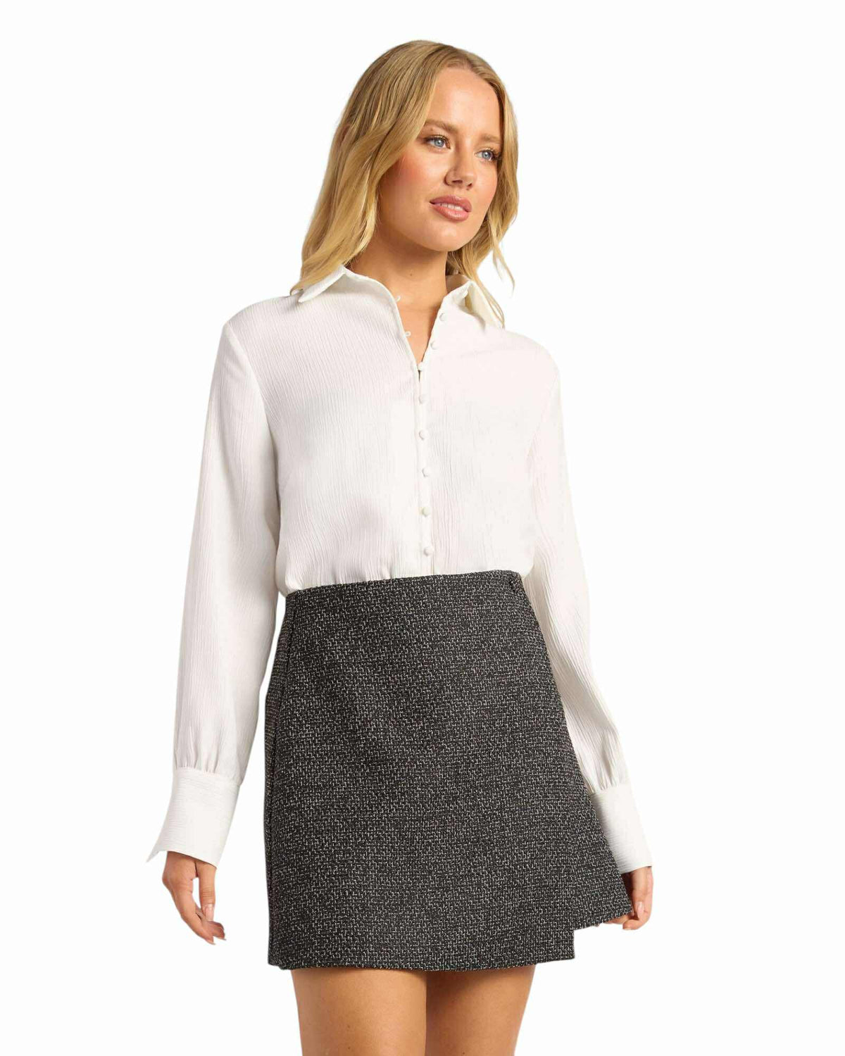 'Ruby' Collared Blouse - White