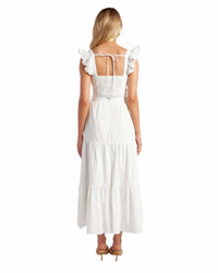 'Katie' Tiered Midi Skirt & Top Set - White