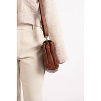 'June' Leather Shoulder Bag - Cognac