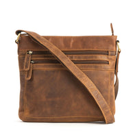 Leather Crossbody Shoulder Bag - Vintage Sandel