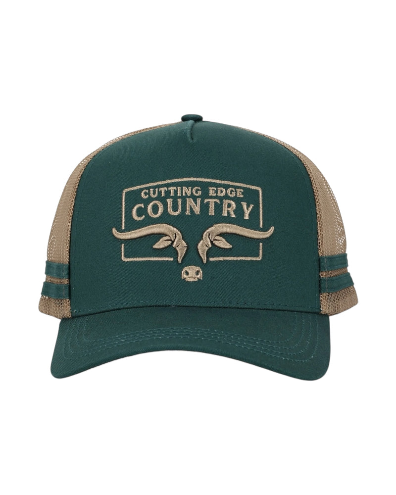 CEC Teal & Beige Longhorn Logo Trucker Cap