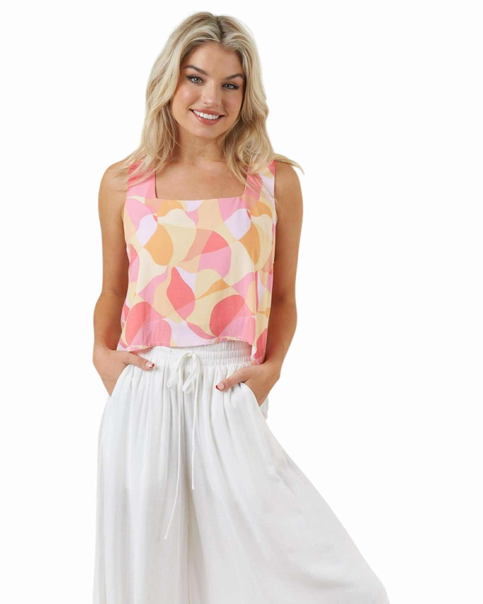 'Katrina' Pant + Tank Set - Pink