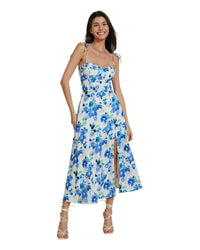 ‘Kaitlyn' Midi Dress - Blue Floral