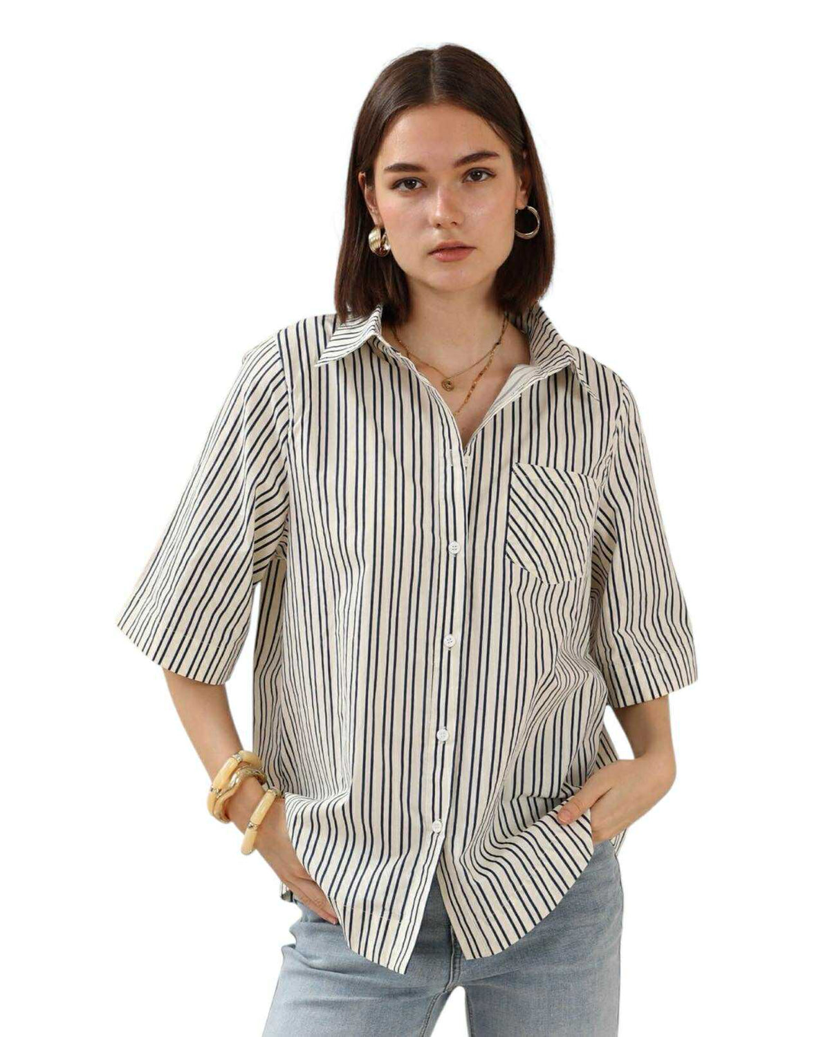 'Callie' Stripe Set - Navy