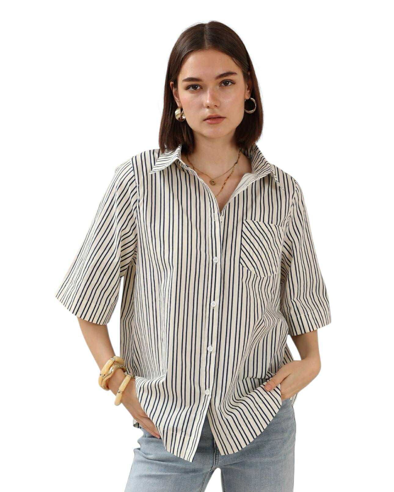 'Callie' Stripe Set - Navy
