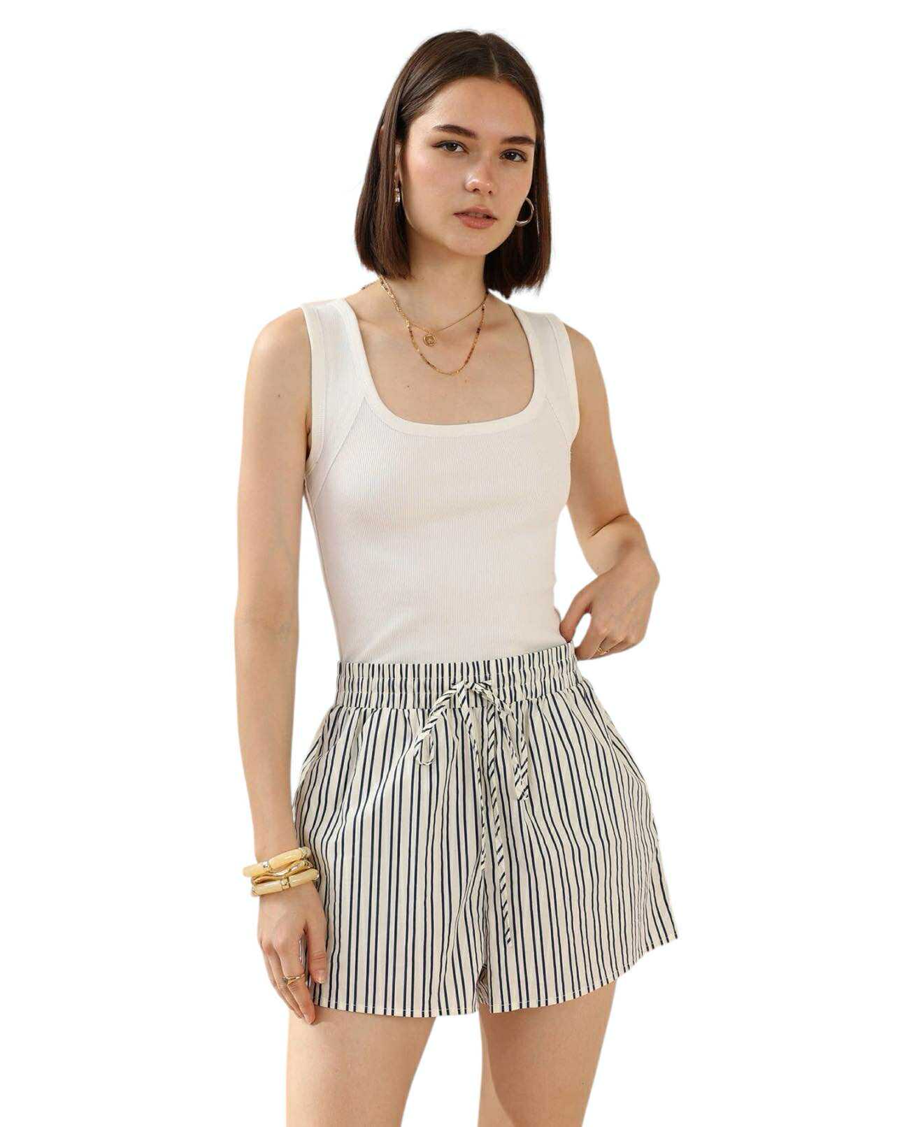 'Callie' Stripe Set - Navy
