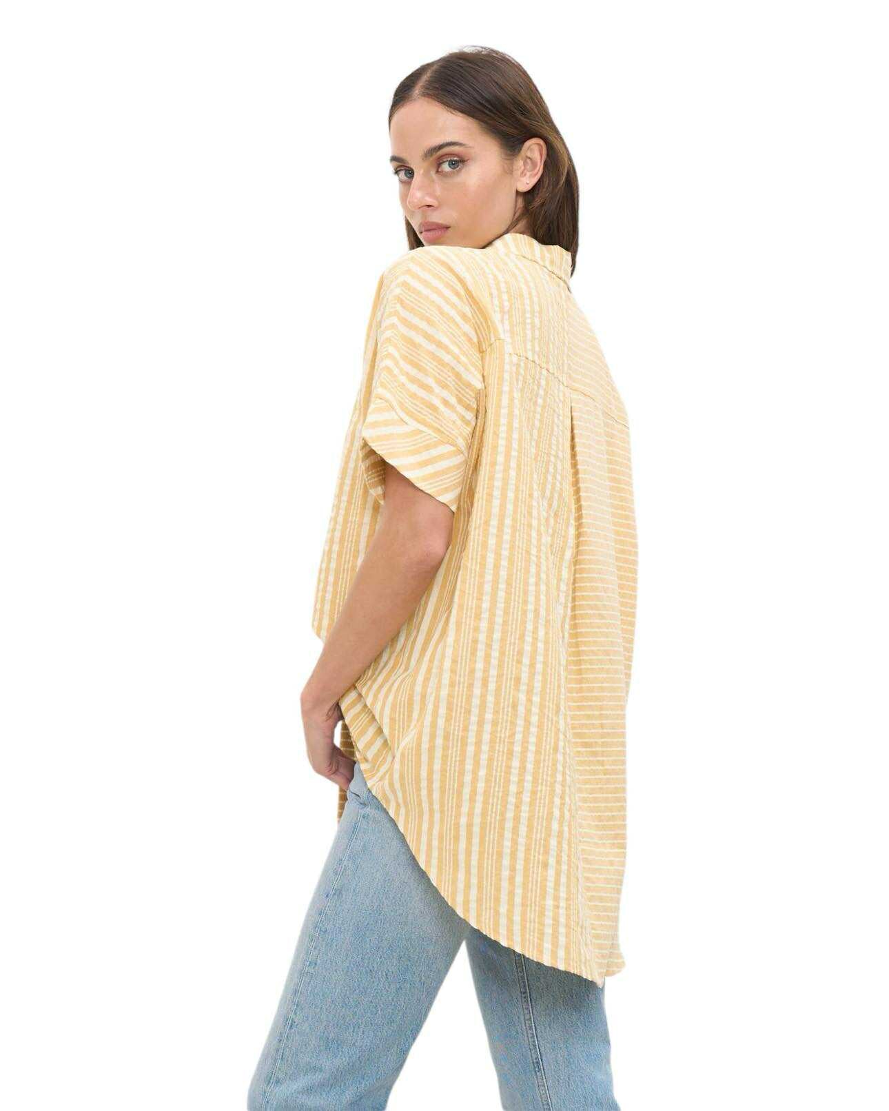 'Laini' Oversize Stripe Top - Yellow