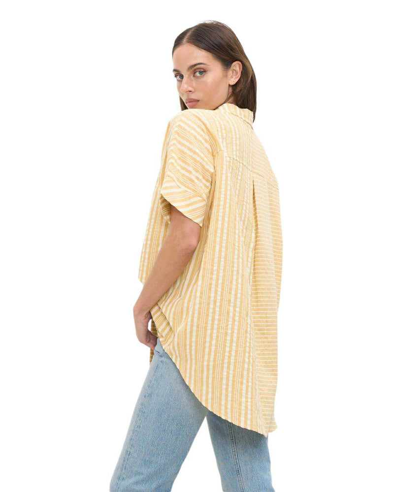 'Laini' Oversize Stripe Top - Yellow