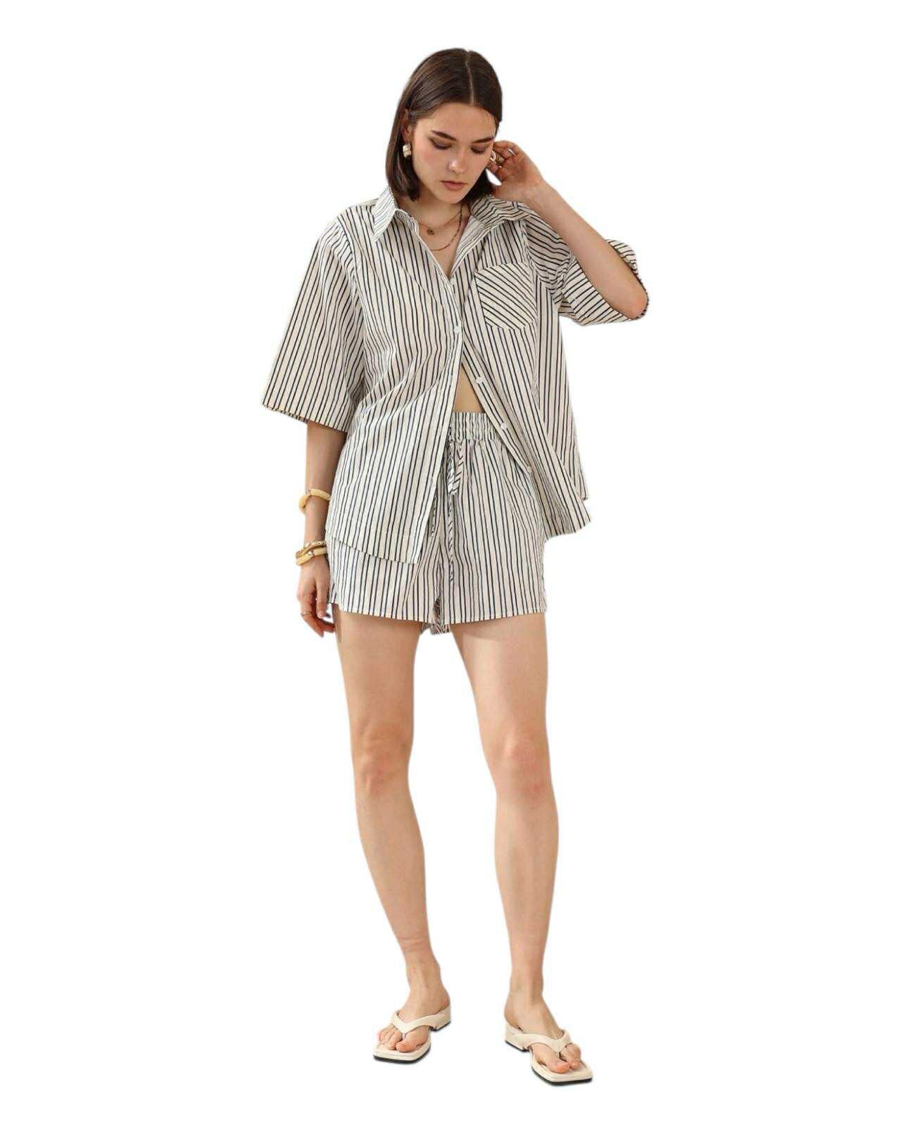 'Callie' Stripe Set - Navy