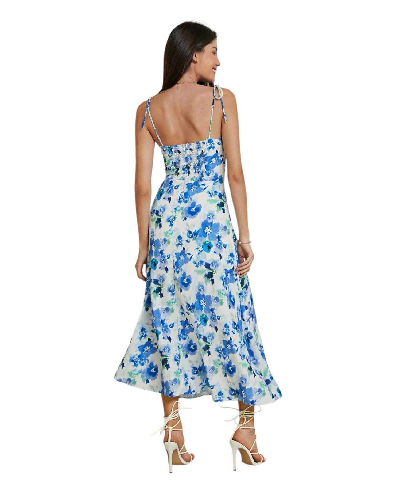 ‘Kaitlyn' Midi Dress - Blue Floral