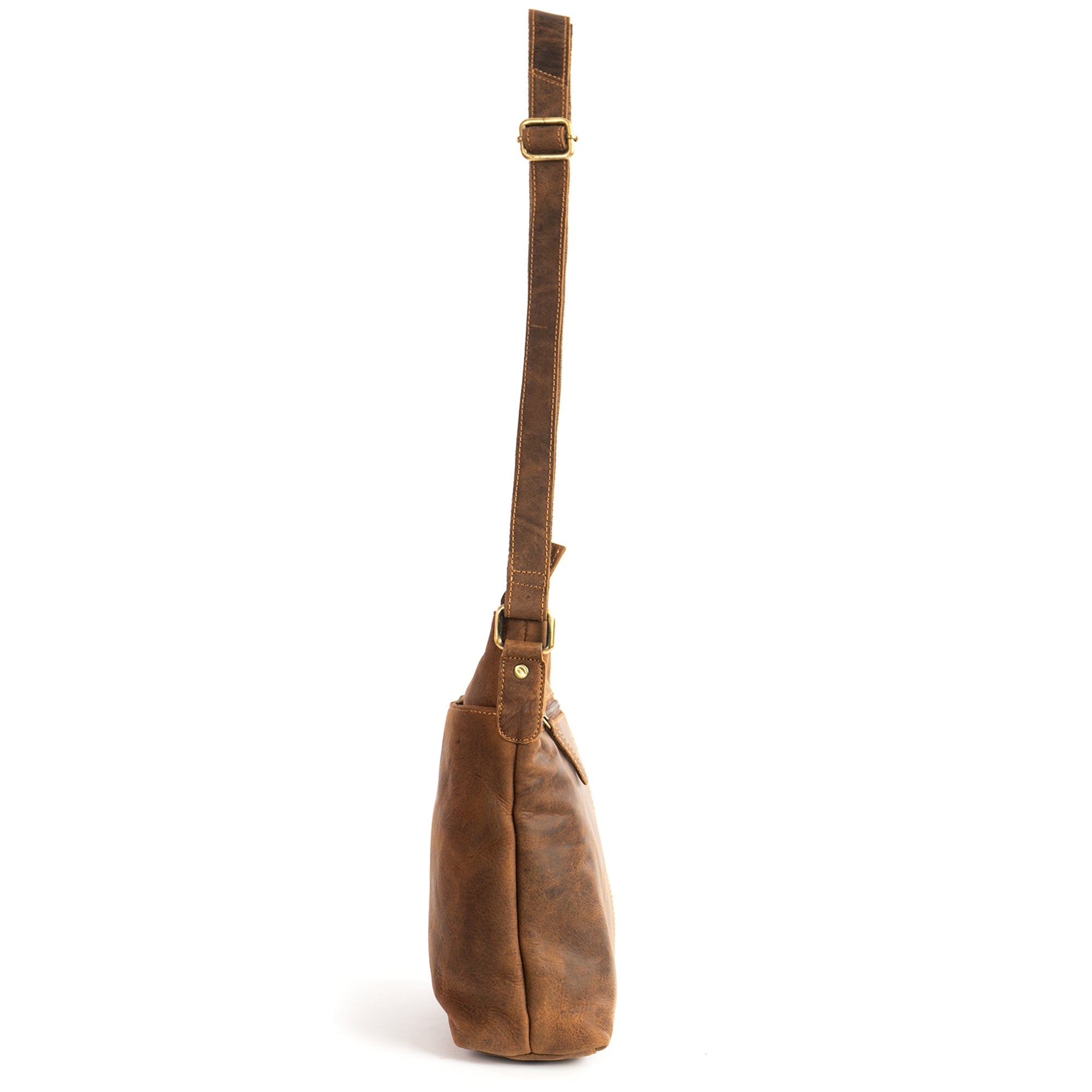 Leather Crossbody Shoulder Bag - Vintage Sandel