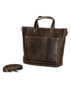 Leather Crossbody Mini Tote - Brown