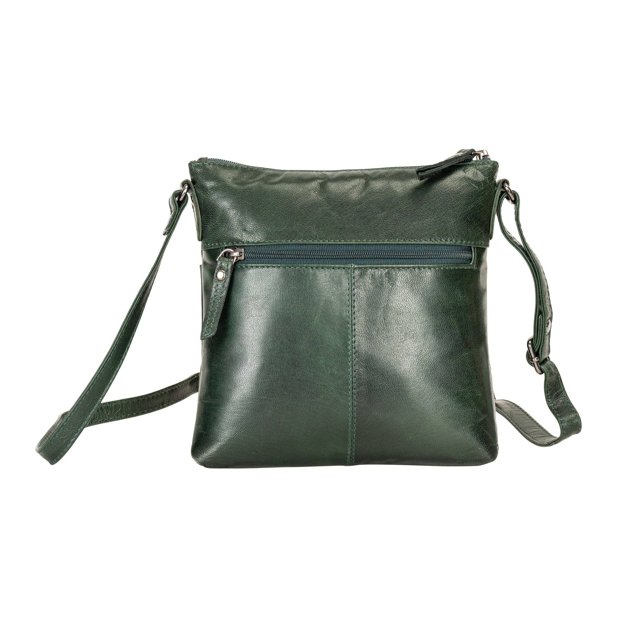 ‘Maple’ Crossbody Shoulder Bag - Bottle Green