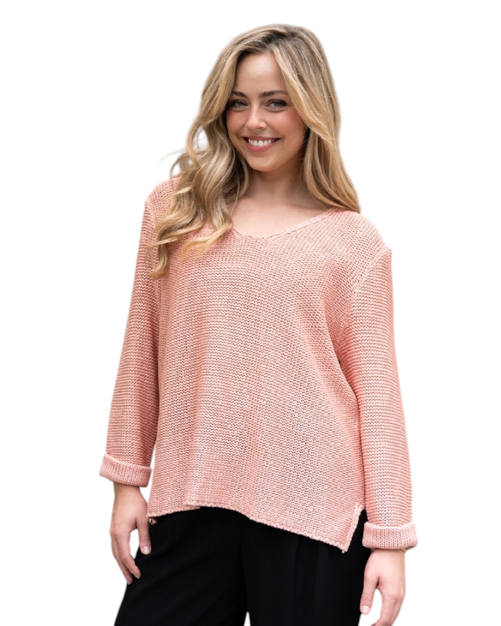 'Charlie’ Knit Jumper - Salmon Pink