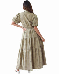 'Carrie' Maxi Palm Dress - Sage