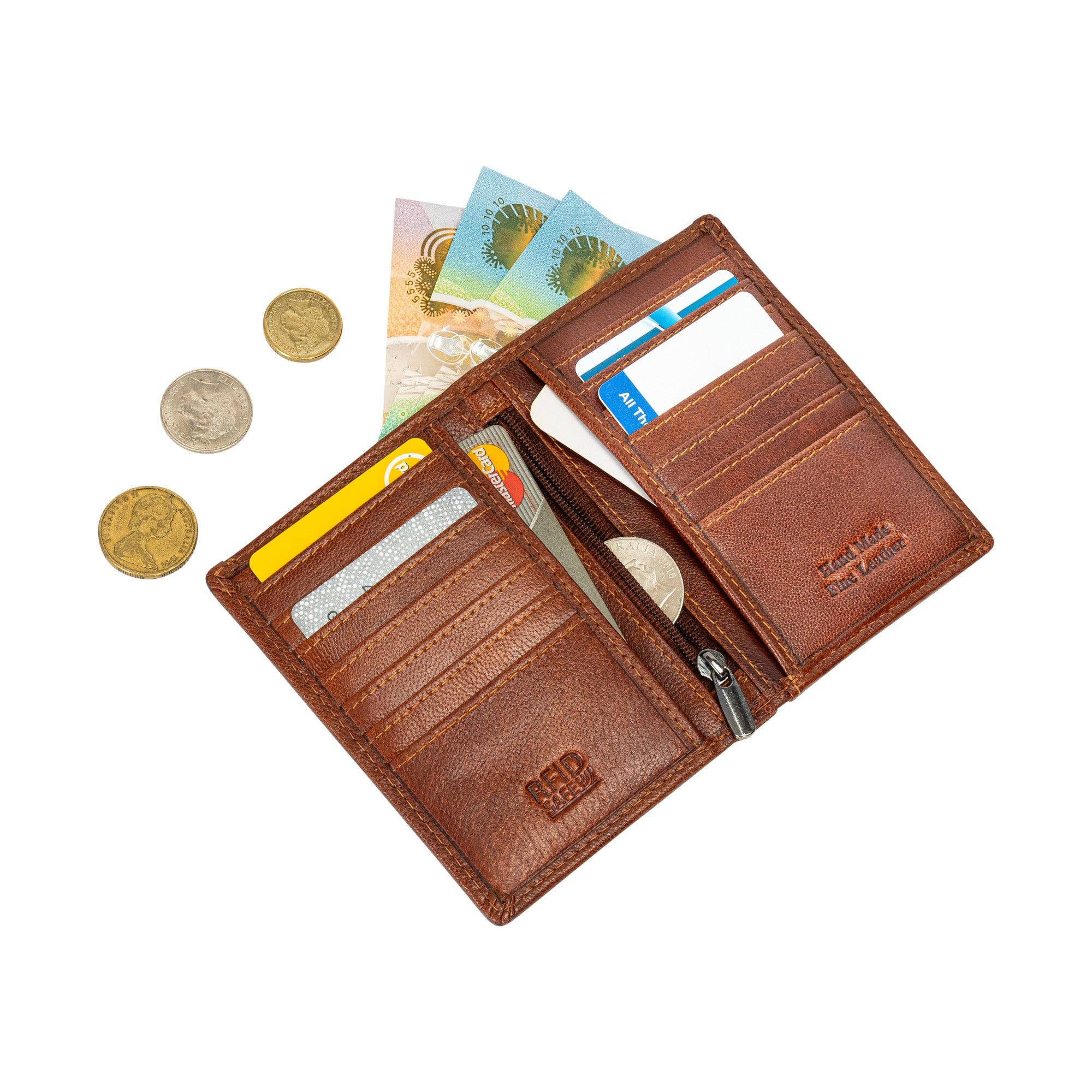 'Freya' Leather Card Holder - Camel