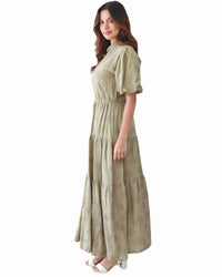 'Carrie' Maxi Palm Dress - Sage