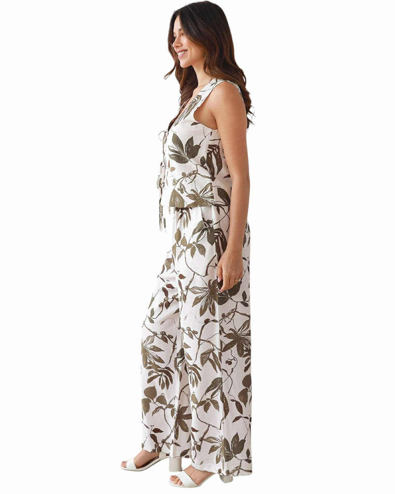 'Claudia' Botanical Pant Set