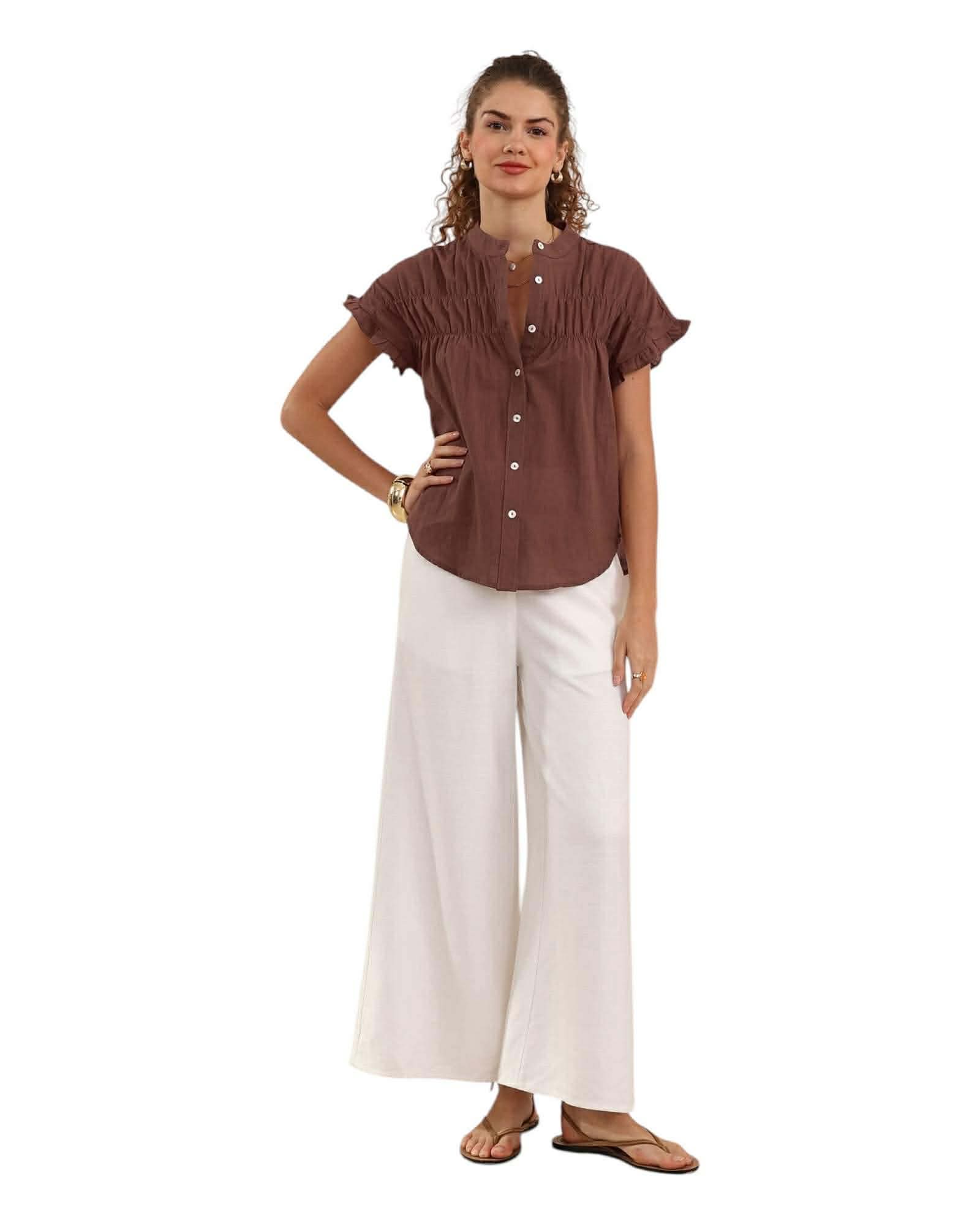 'Tiffany' Top - Brown