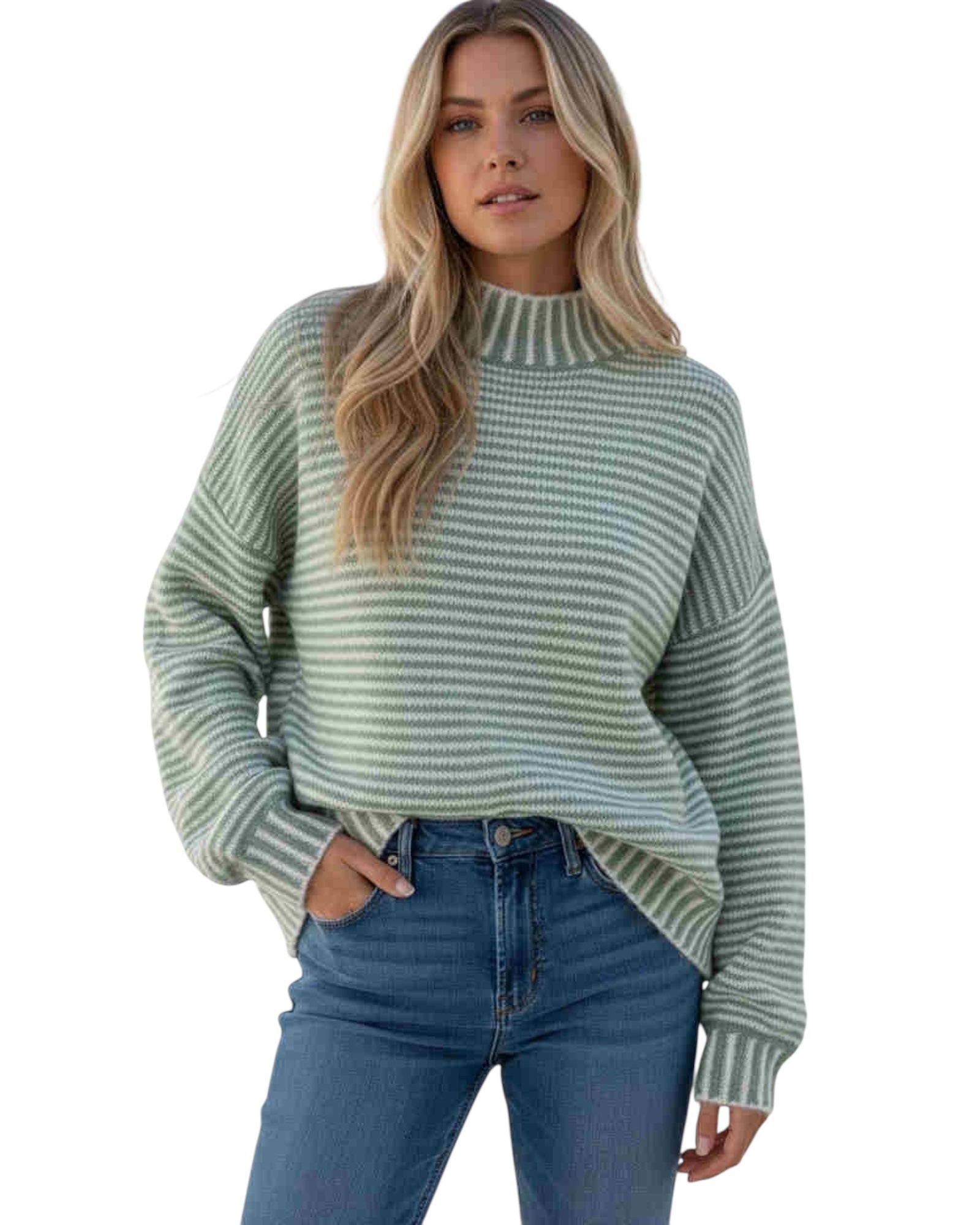 [SALE] 'Carrie' Stripe Knit - Green