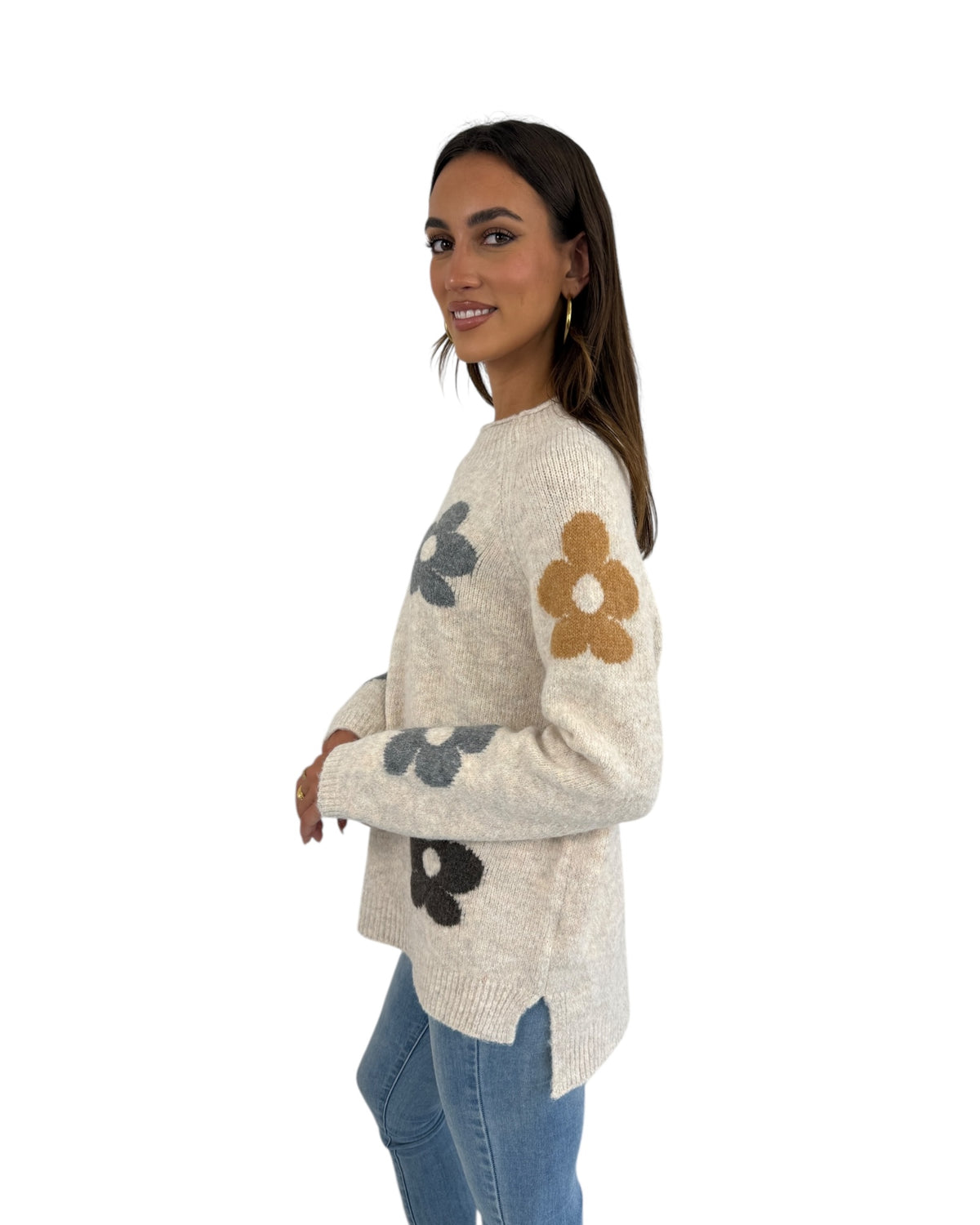 'Callie' Flower Knit Jumper