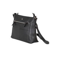 ‘Willow’ Leather Crossbody Bag – Black
