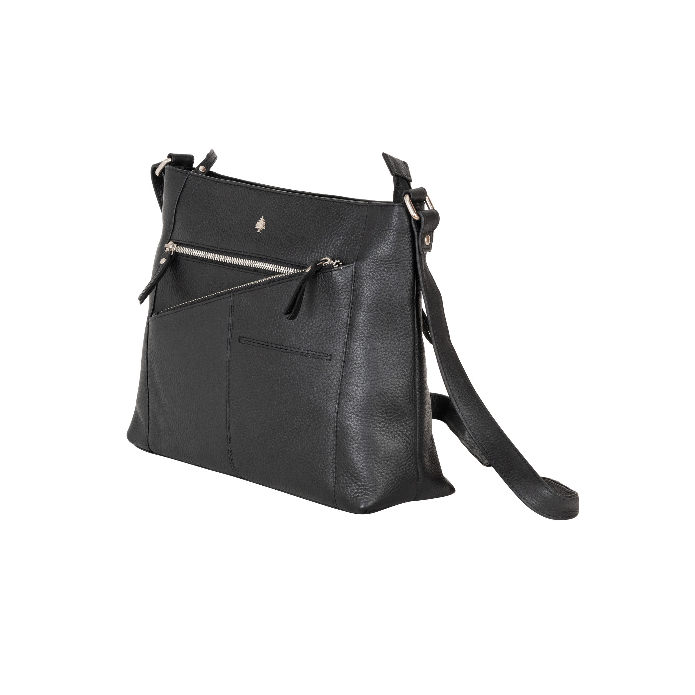 ‘Willow’ Leather Crossbody Bag – Black