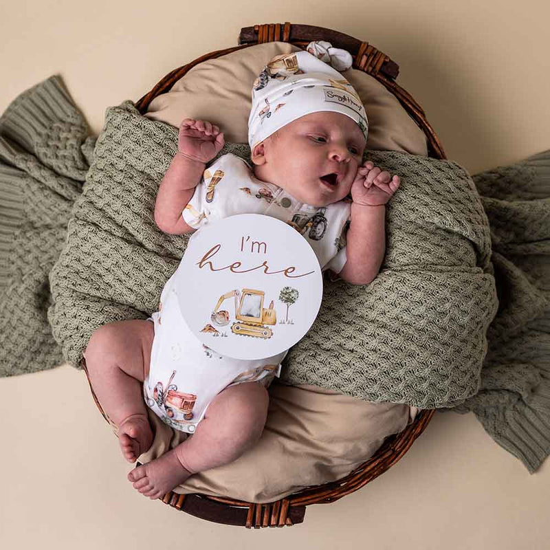 Diggers & Tractors Short Sleeve Organic Bodysuit