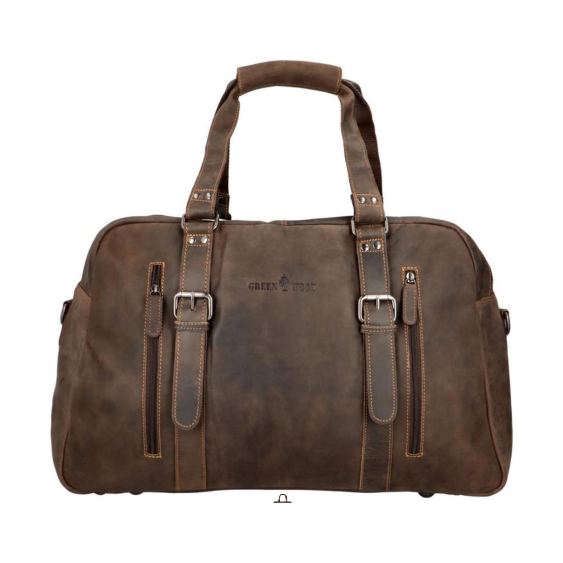 'Voyager' Leather Weekend Bag – Brown