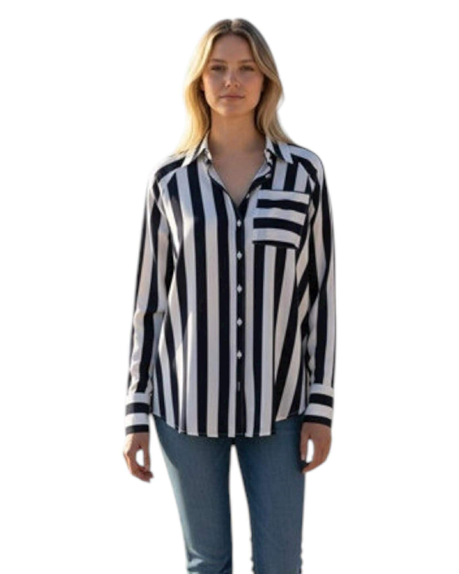 ‘Katie' Stripe Shirt - Navy