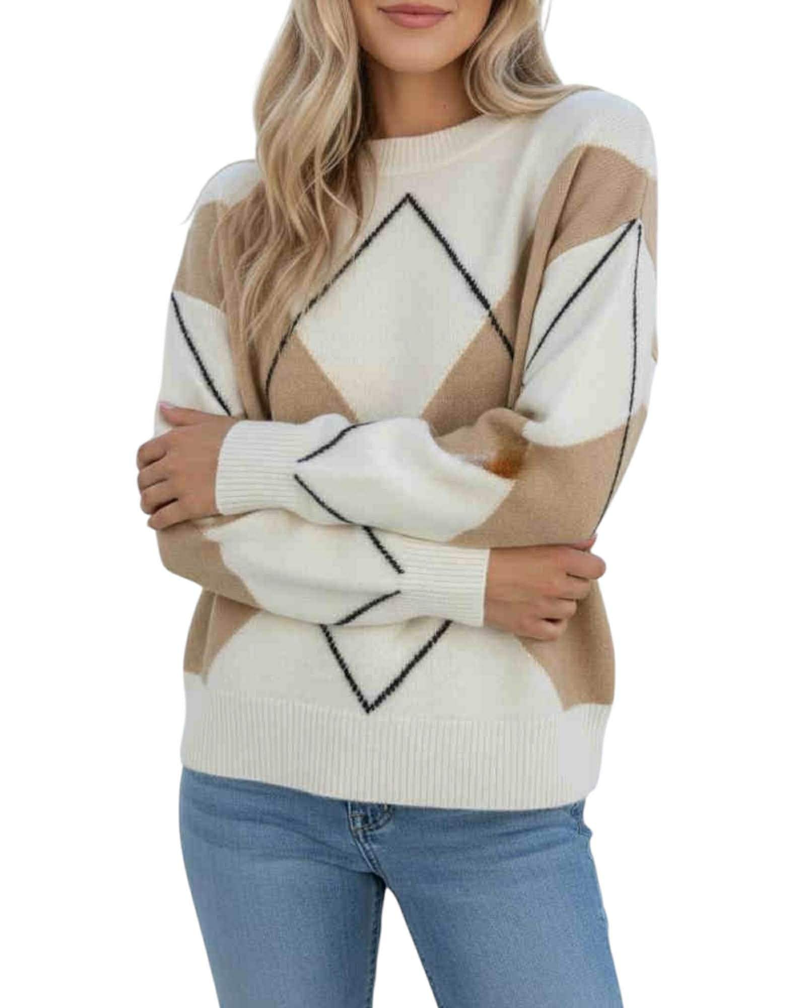 'Aura' Geo Knit - Oat