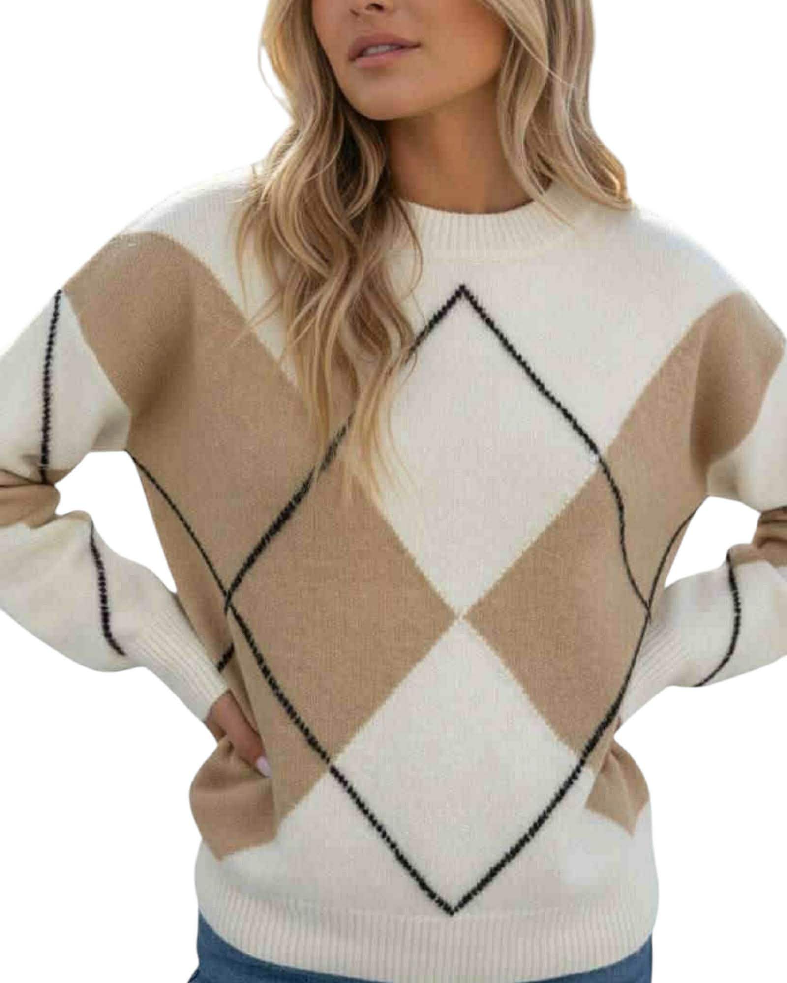'Aura' Geo Knit - Oat