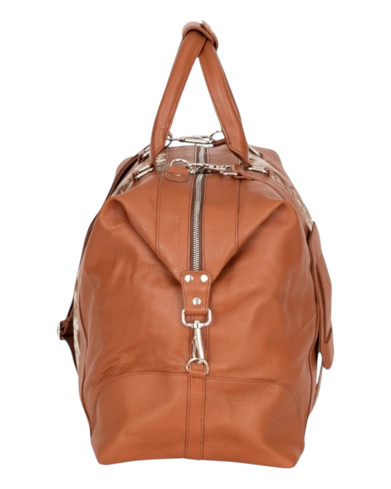 'Outback' Cowhide Weekender Duffle Bag - Tan